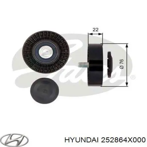 Ролик приводного ременя, паразитний Hyundai/Kia 252864X000 ціна, від 11.95 USD