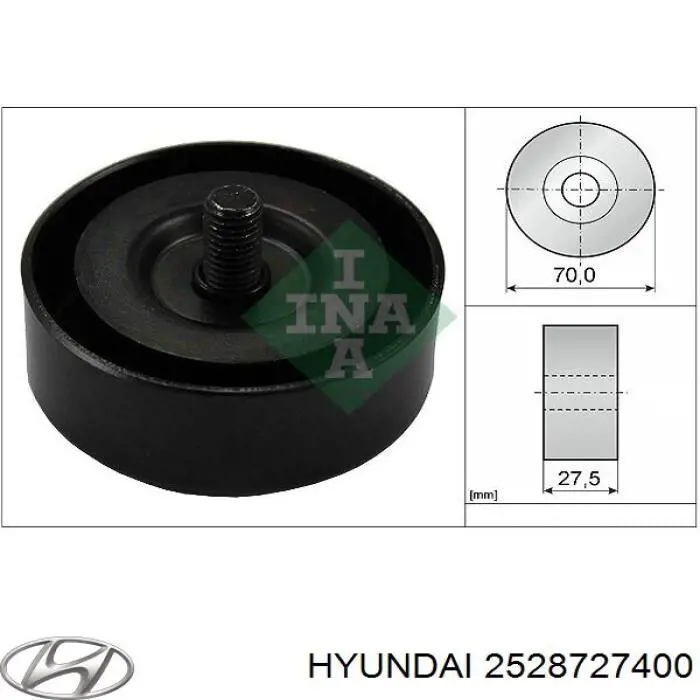2528727400 Hyundai/Kia ролик приводного ременя, паразитний