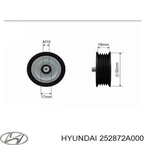 Купити 252872A000 Hyundai/Kia Ролик приводного ременя, паразитний
