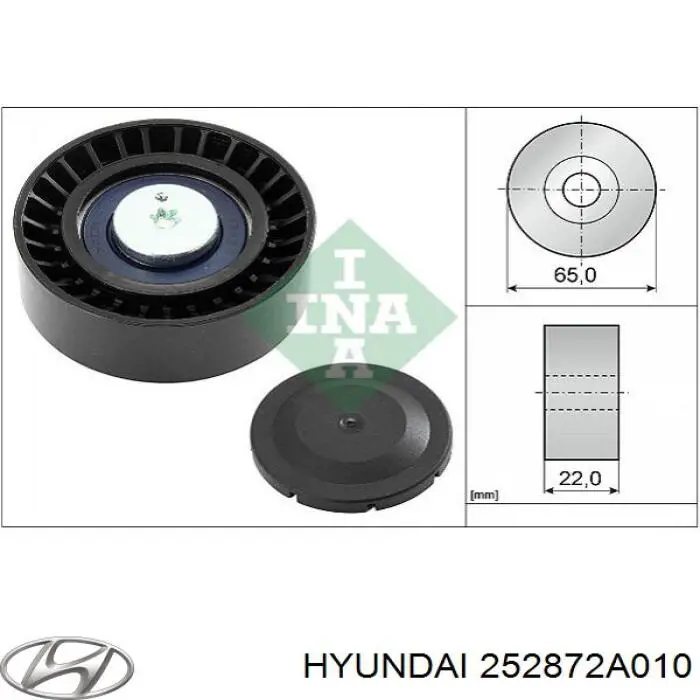 252872A010 Hyundai/Kia ролик приводного ременя, паразитний