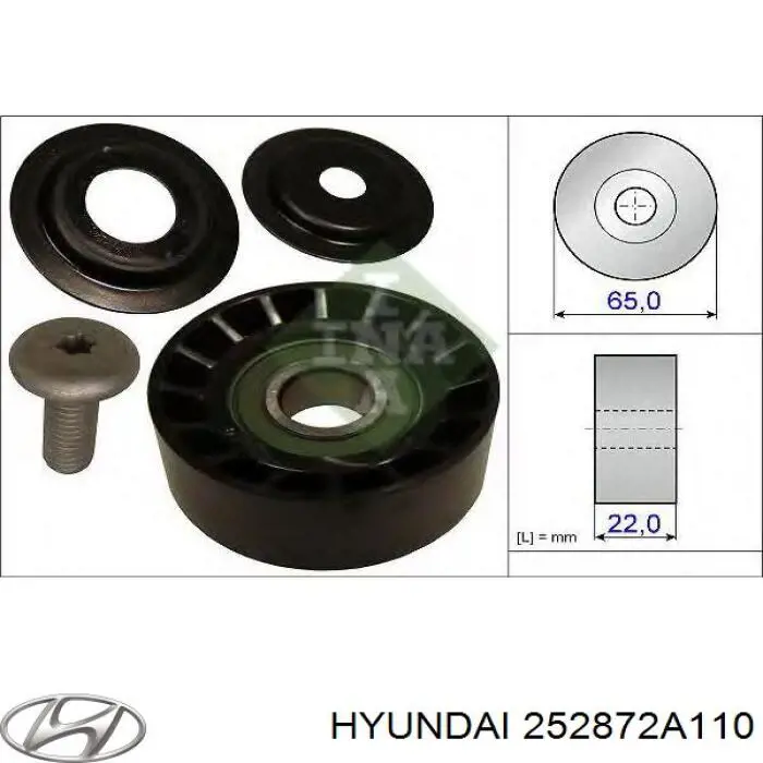252872A110 Hyundai/Kia ролик приводного ременя, паразитний