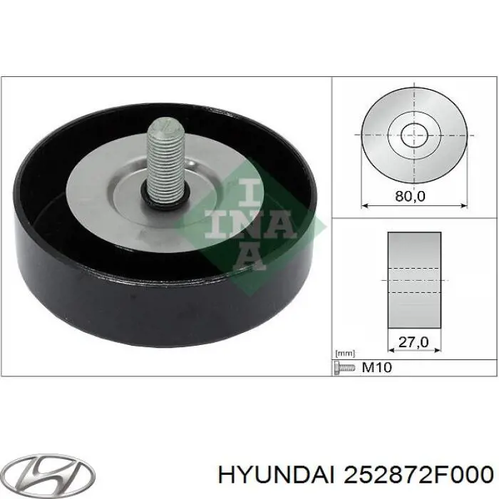 Ролик ременя ГРМ, паразитний Hyundai/Kia 252872F000 ціна, від 13.81 USD