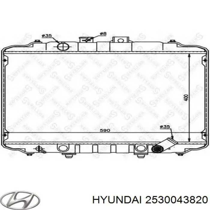 Радіатор охолодження двигуна 2530043820 Hyundai/Kia