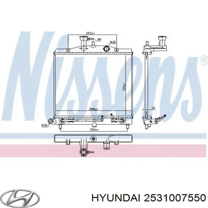 Купити 2531007550 Hyundai/Kia Радіатор двигуна