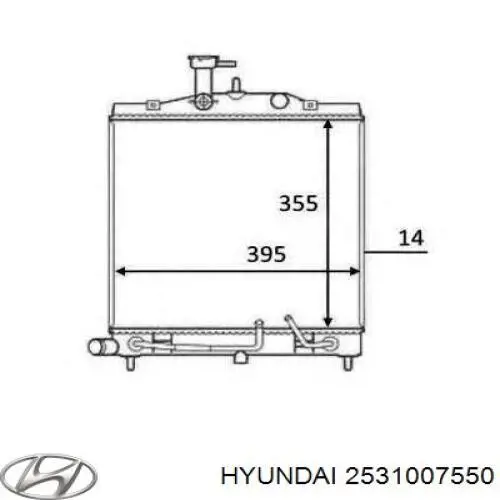 2531007550 Hyundai/Kia радіатор охолодження двигуна