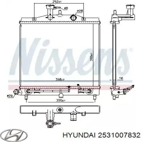 2531007832 Hyundai/Kia радіатор охолодження двигуна