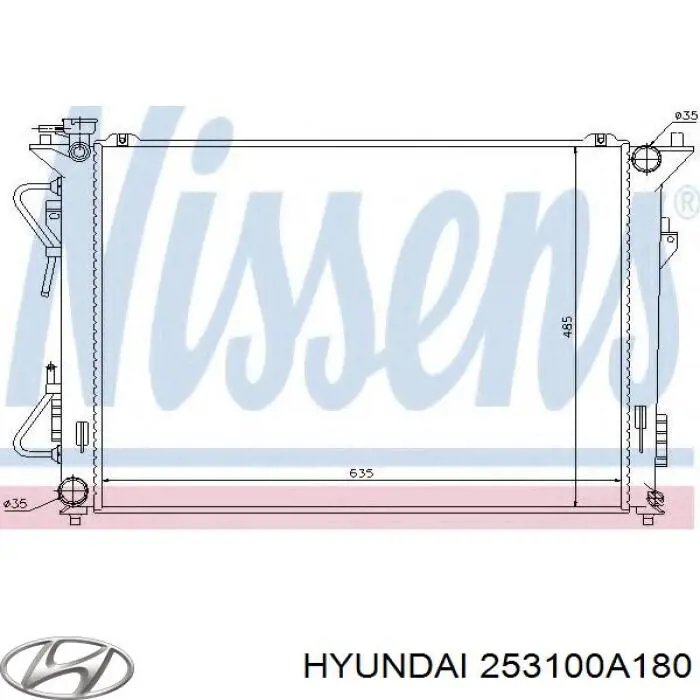 253100A180 Hyundai/Kia Радіатор охолодження двигуна