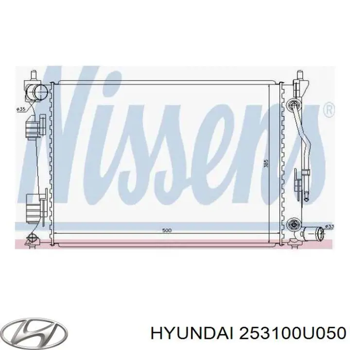 Радіатор охолодження двигуна 253100U050 Hyundai/Kia