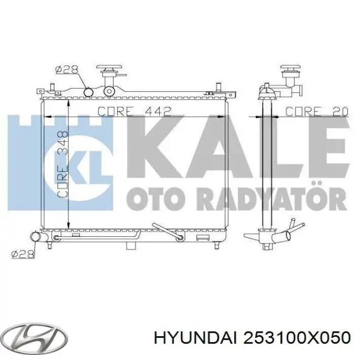 Купити 253100X050 Hyundai/Kia Радіатор двигуна