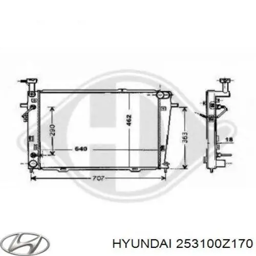 253100Z170 Hyundai/Kia радіатор охолодження двигуна