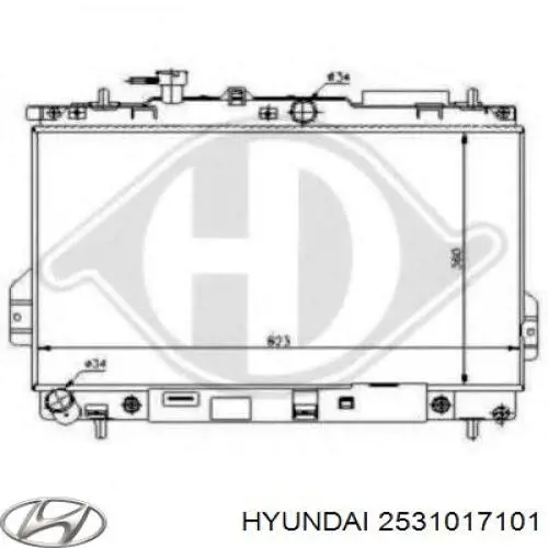 Купити 2531017101 Hyundai/Kia Радіатор двигуна