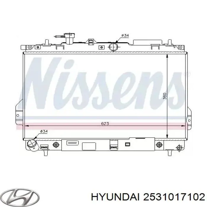 Купити 2531017102 Hyundai/Kia Радіатор двигуна