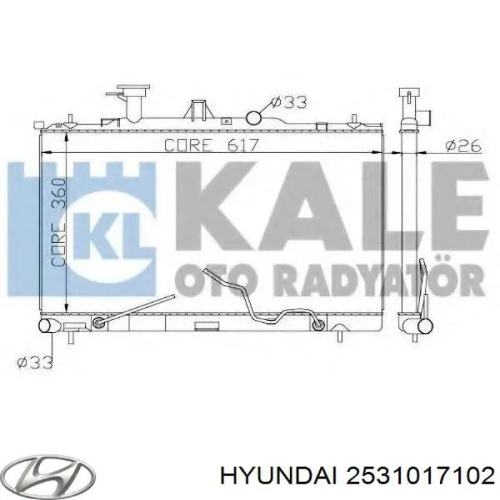 Радіатор 2531017102 Hyundai/Kia