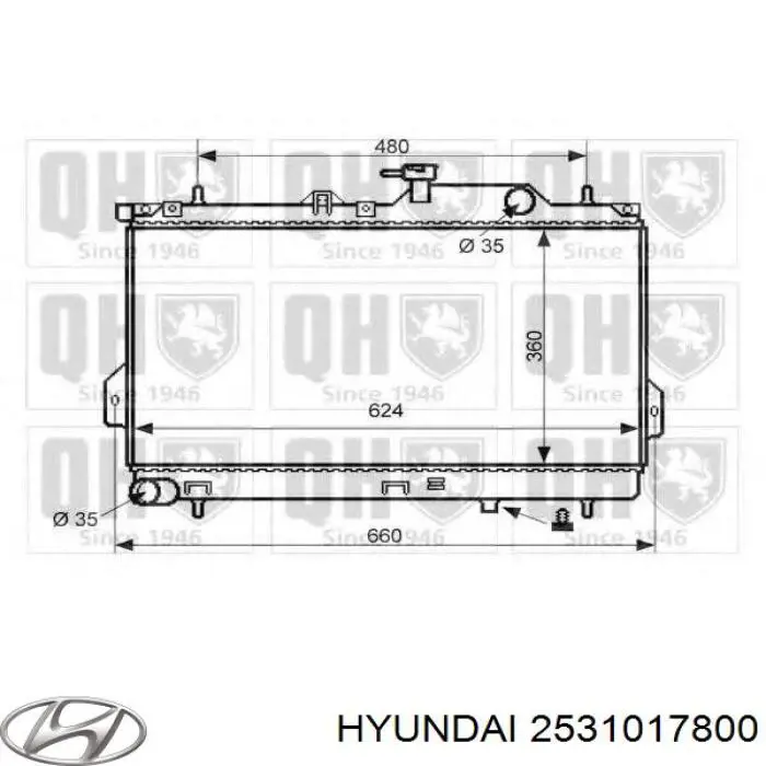 Радіатор основний Hyundai/Kia 2531017800 ціна, від 110.50 USD