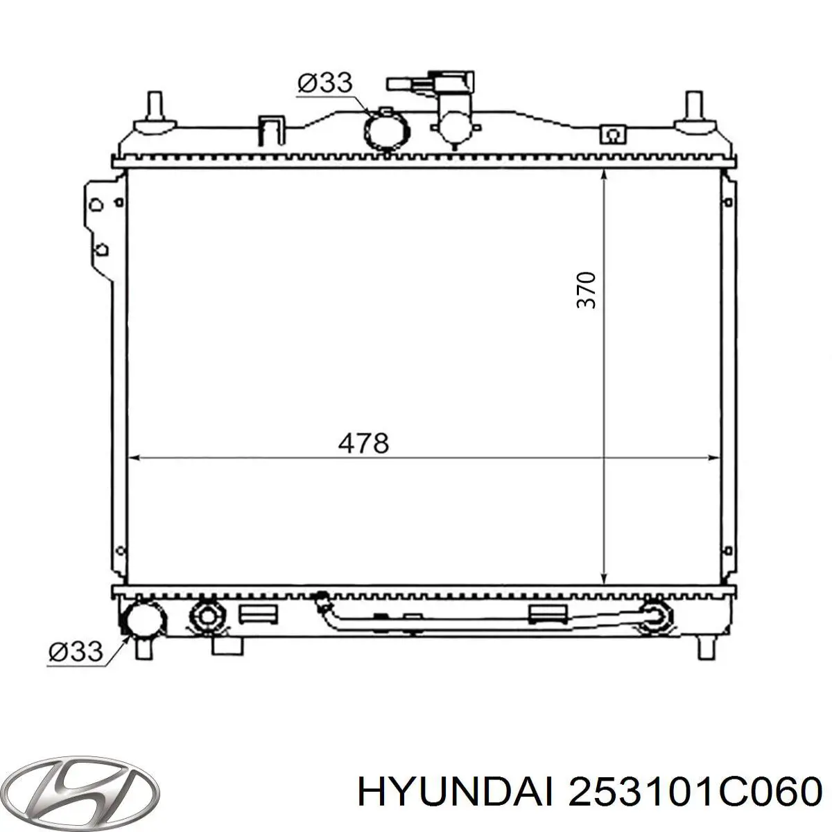 253101C060 Hyundai/Kia Радіатор охолодження двигуна