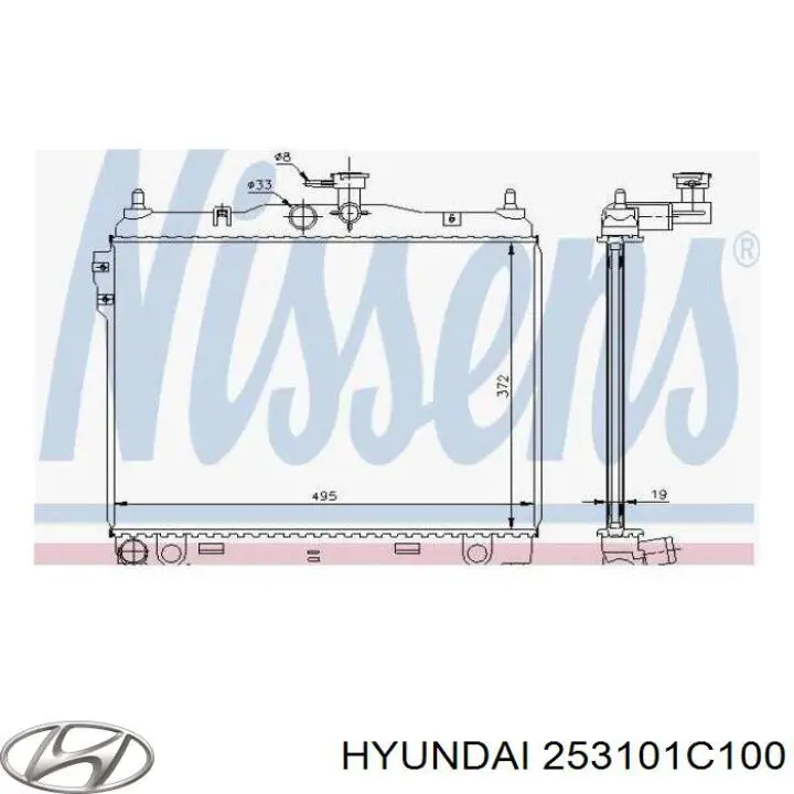 253101C100 Hyundai/Kia Радіатор охолодження двигуна