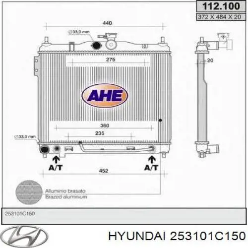 Радіатор основний Hyundai/Kia 253101C150 ціна, від 65.64 USD