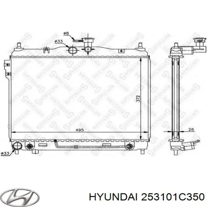 Радіатор основний Hyundai/Kia 253101C350 ціна, від 83.99 USD