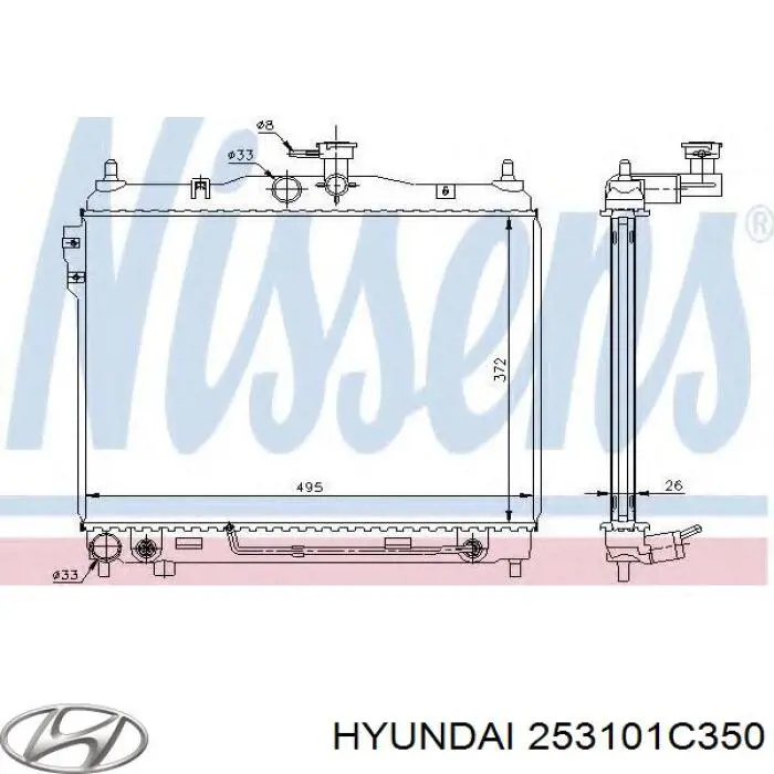 Купити 253101C350 Hyundai/Kia Радіатор двигуна