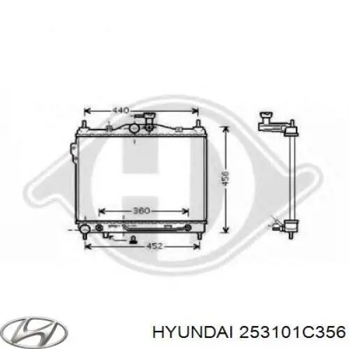 253101C356 Hyundai/Kia радіатор охолодження двигуна