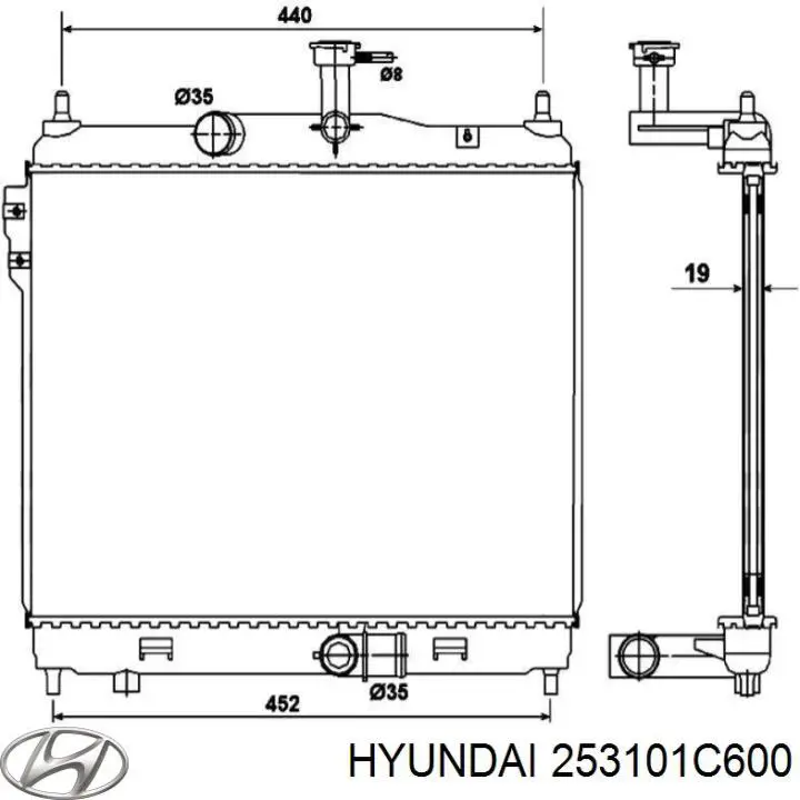 Радіатор 253101C600 Hyundai/Kia