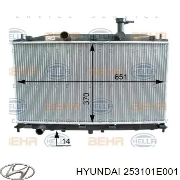 253101E001 Hyundai/Kia радіатор охолодження двигуна