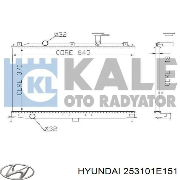 253101E151 Hyundai/Kia Радіатор охолодження двигуна