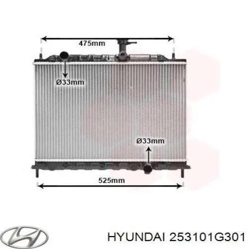 253101G301 Hyundai/Kia Радіатор охолодження двигуна