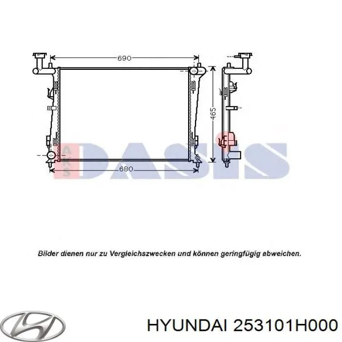 Радіатор охолодження двигуна 253101H000 Hyundai/Kia