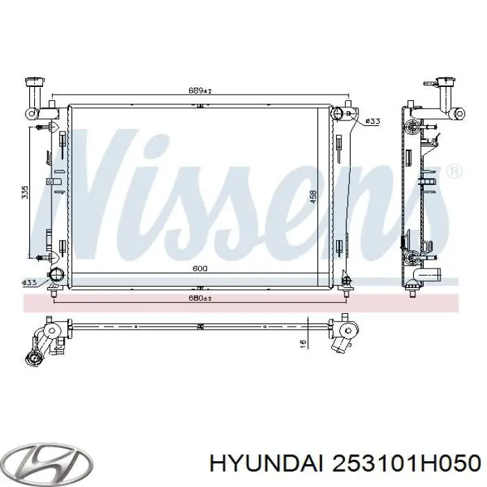 253101H050 Hyundai/Kia радіатор охолодження двигуна