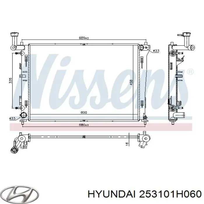 253101H060 Hyundai/Kia радіатор охолодження двигуна