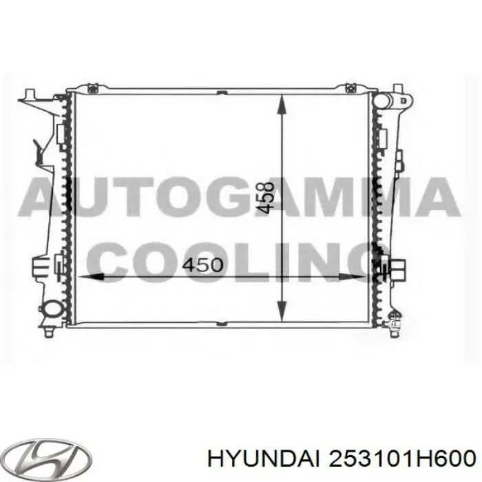 Радіатор основний Hyundai/Kia 253101H600 ціна, від 50.68 USD