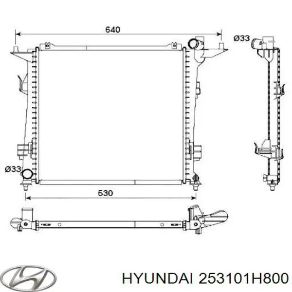 Радіатор основний Hyundai/Kia 253101H800 ціна, від 107.19 USD