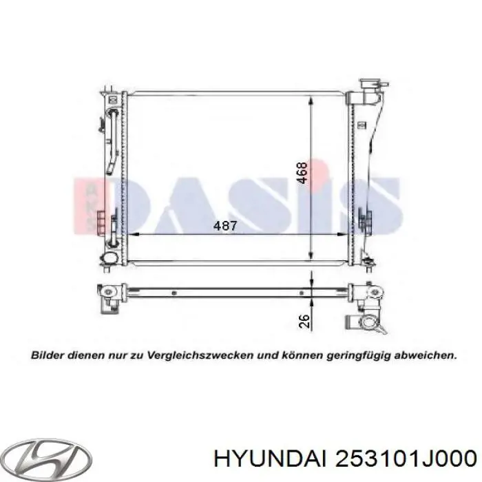 Радіатор основний Hyundai/Kia 253101J000 ціна, від 52.98 USD