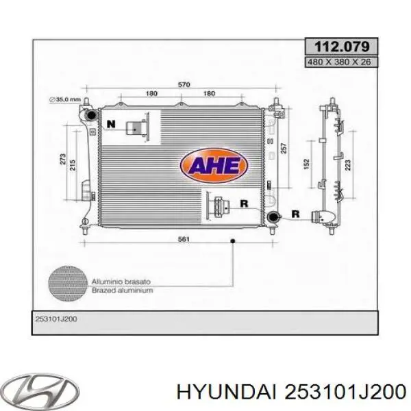 253101J200 Hyundai/Kia радіатор охолодження двигуна