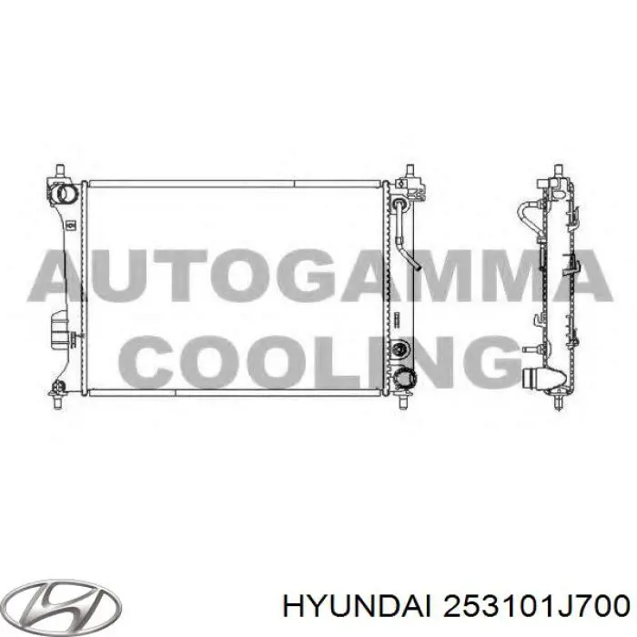 Радіатор охолодження двигуна 253101J700 Hyundai/Kia