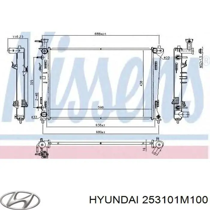 Купити 253101M100 Hyundai/Kia Радіатор двигуна