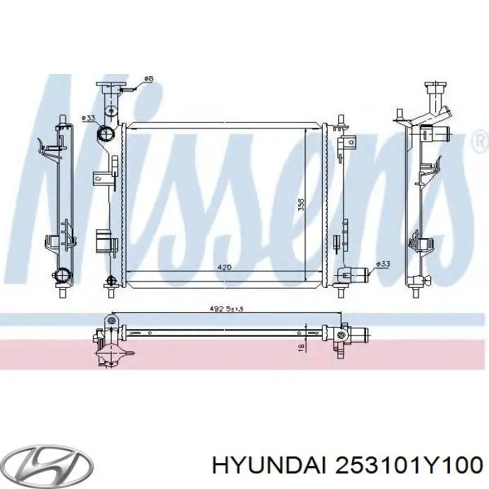 253101Y100 Hyundai/Kia Радіатор охолодження двигуна