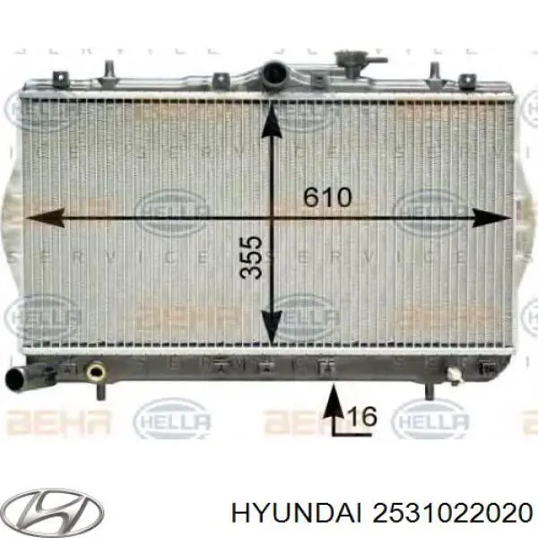 Радіатор основний Hyundai/Kia 2531022020 ціна, від 46.56 USD