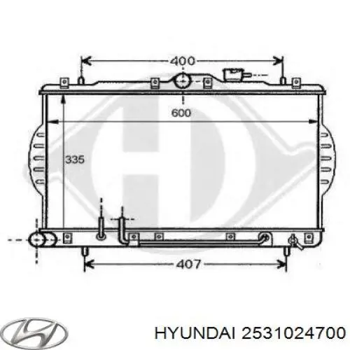 Радіатор 2531024700 Hyundai/Kia