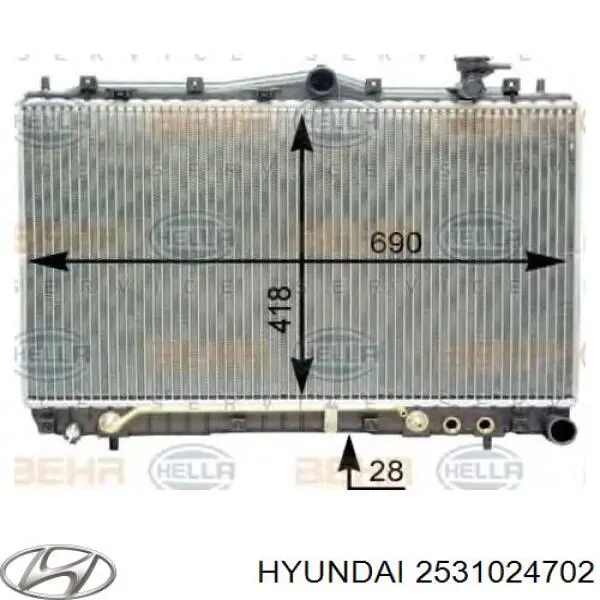 2531024702 Hyundai/Kia Радіатор охолодження двигуна