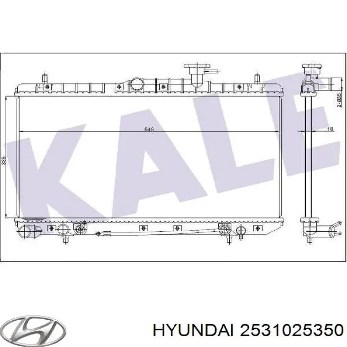 Радіатор основний Hyundai/Kia 2531025350 ціна, від 66.80 USD