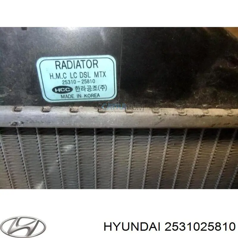 Радіатор охолодження двигуна 2531025810 Hyundai/Kia