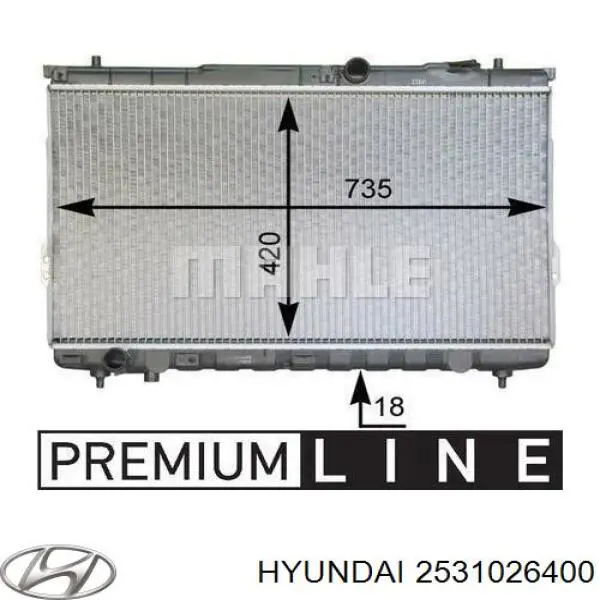 Купити 2531026400 Hyundai/Kia Радіатор двигуна