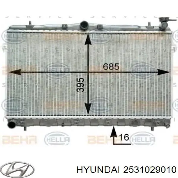 Радіатор основний Hyundai/Kia 2531029010 ціна, від 87.86 USD