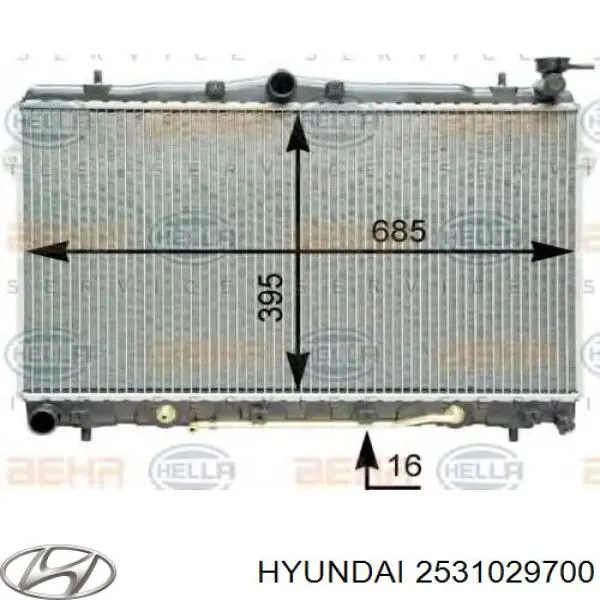 2531029700 Hyundai/Kia радіатор охолодження двигуна