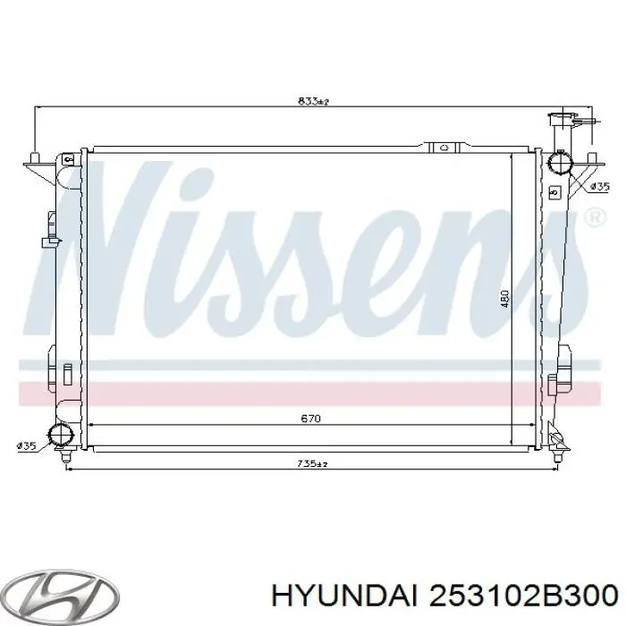 Купити 253102B300 Hyundai/Kia Радіатор двигуна