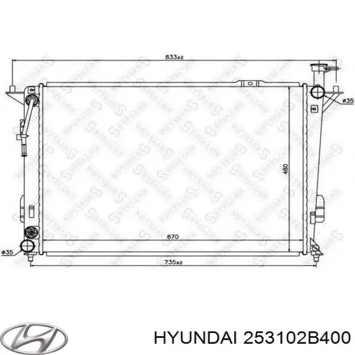 253102B400 Hyundai/Kia радіатор охолодження двигуна