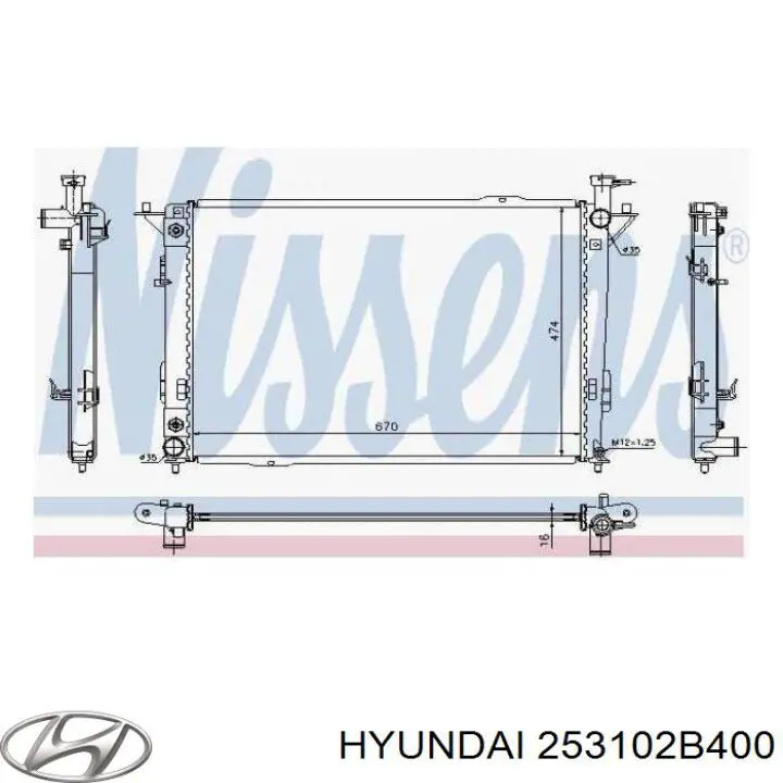 253102B400 Hyundai/Kia Радіатор охолодження двигуна