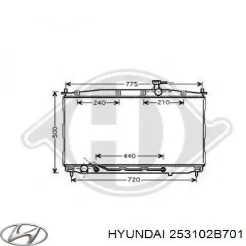 Радіатор основний Hyundai/Kia 253102B701 ціна, від 90.44 USD